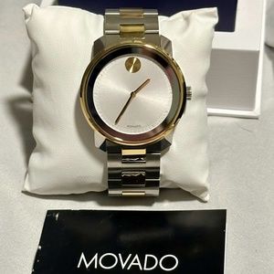 Movado Bold Two-Tone Stainless Steel Silver Dial 42mm Men's Watch